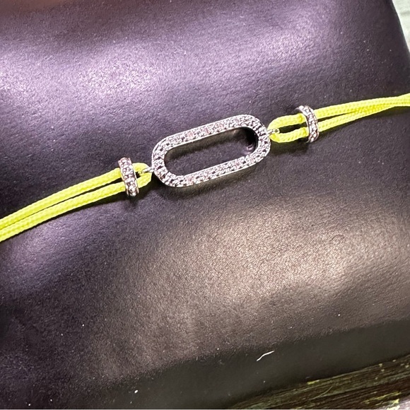 Jewelry - Diamond and sterling silver cord bracelet in bright yellow friendship